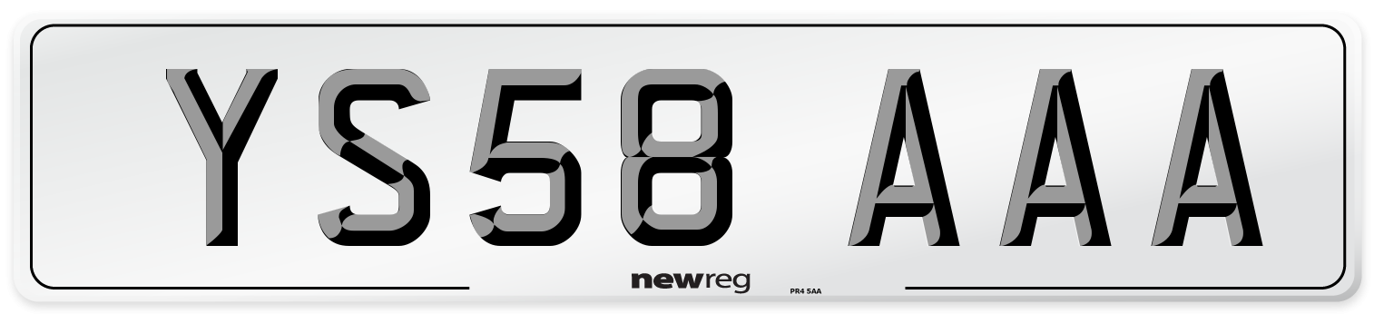 YS58 AAA Number Plate from New Reg